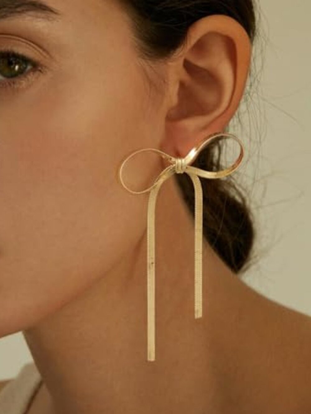 New - Gold Stud‎ Earrings for Women - Dainty Bow